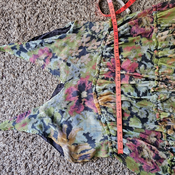 Free People Julianna floral musty boho chic maxi dress size L - Picture 9 of 12